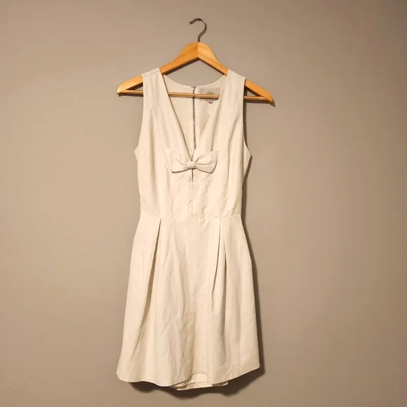slim fit dress slacks Faux Leather Mini Dress with Puff Sleeves White / Xs main image 1